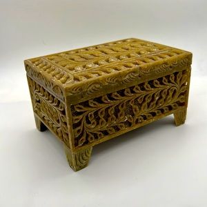 Hand carved stone box